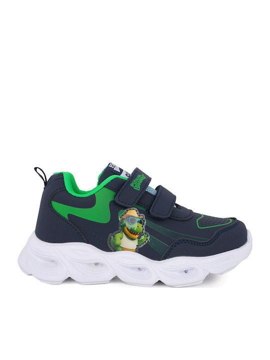Brainrot Kids Sneakers with Hoop & Loop Closure & with Lights Black