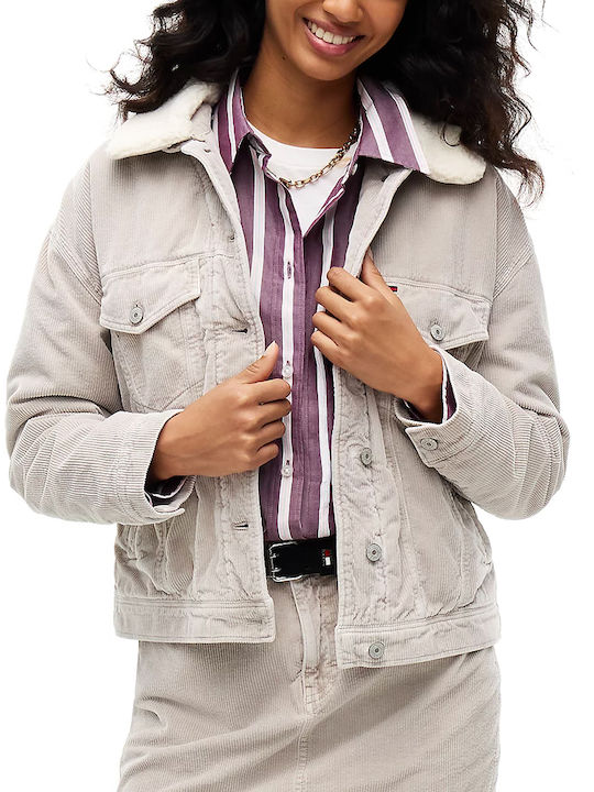 Tommy Hilfiger Long Women's Winter Jacket Beige