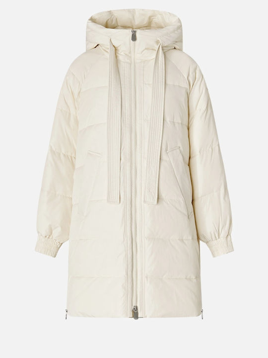 Pinko Pinko Damen Jacken mit langer Puffer Winterjacke in Off White