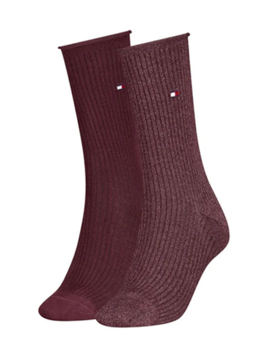 Tommy Hilfiger Γυναικείες Κάλτσες Μπορντω 2Pack