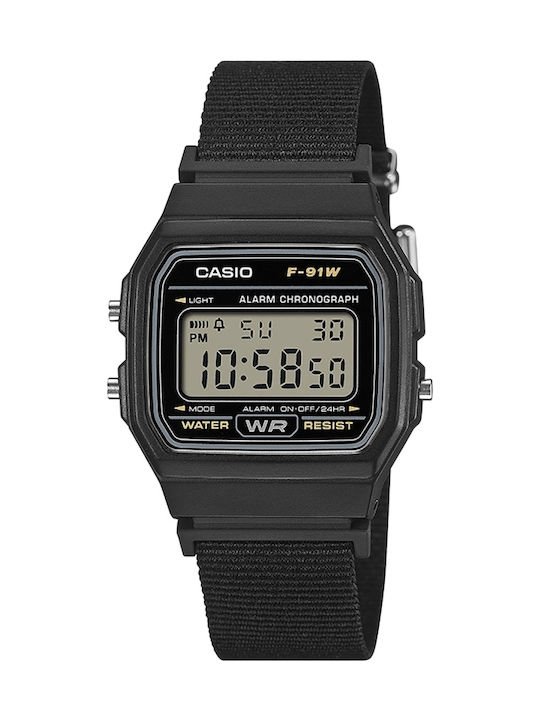 Casio Ceas Bărbătesc Digital Cronograf Cu Baterie Cu Curea Textilă Neagră