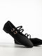Wildleder Damen Ballerinas Schwarz