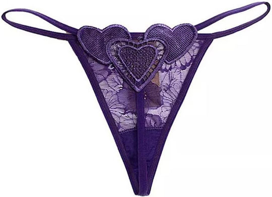 Jgf Lingerie Bikini Sexy Hearts Purple Μωβ