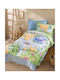 Rythmos Kinderbettdecken Set Einzeln mit Kissenbezug Dino 160x260cm