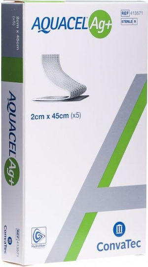 Aquacel Ag+ Extra Αυτοκόλλητα Επιθέματα 2x45cm 5τμχ