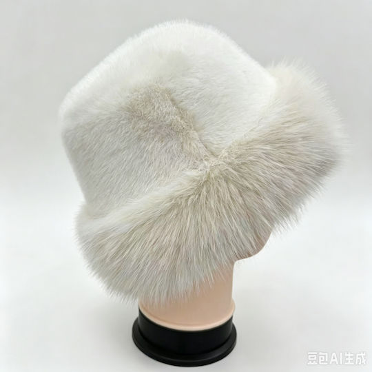 Intimonnaγούνινο Καπέλο Beanie Unisex Σκούφος Πλεκτός σε Λευκά χρώματα