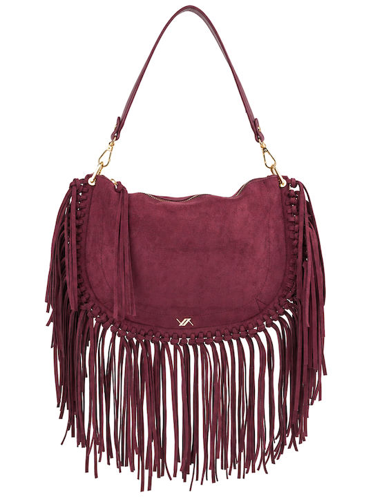 Verde Women's Shoulder Bag Burgundy