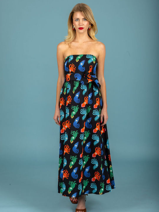 Sommer Damenkleid Schwarz 131-81917-Schwarz (60B)