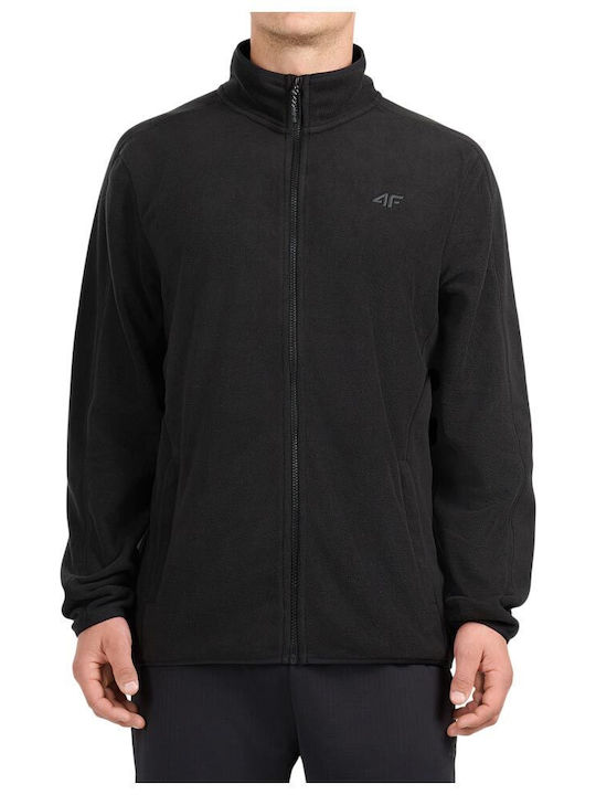 4F Cardigan bărbătesc Fleece Negru