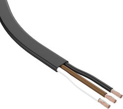 Marine Tinned 3x2.5mm Flat Black Sheath Power Cord 1m