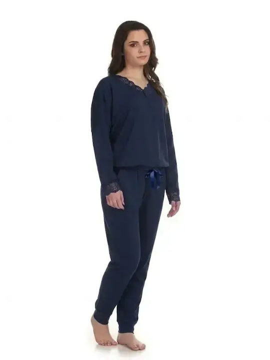 Primavera Winter Women's Pyjamas Set Navy Blue
