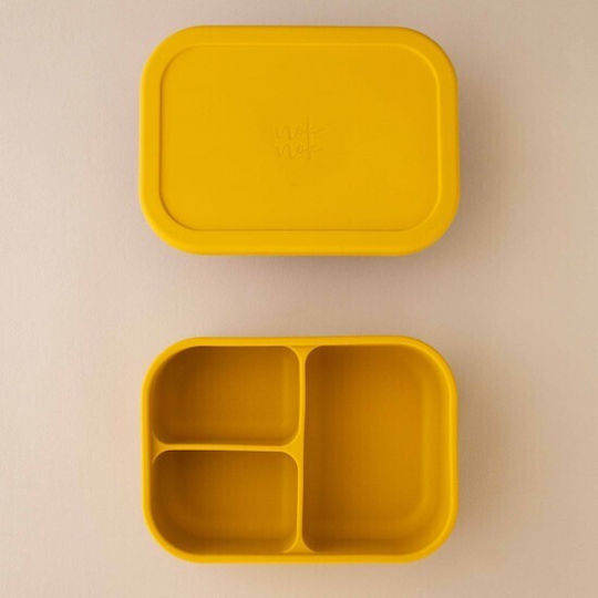 Nok Nok Kids' Food Container Made of Silicone 0.8 Litre Lunchbox 3 Divided Curry