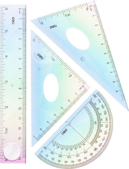 Derform Satz 4 Geometrische Werkzeuge Kunststoff Durchsichtige