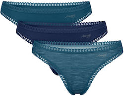 Sloggi String 3Pack με Δαντέλα Πετρόλ Sloggi String 3Pack με Δαντέλα Πετρόλ