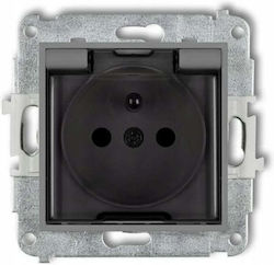 Karlik Single Walled Power Socket with Lid Grey Karlik Single Walled Power Socket with Lid Grey