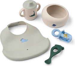 Liewood Set de hrană din silicon albastru 4 buc