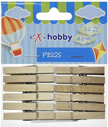 Щипки За Дрехи Ex-hobby Дървени 48мм 12бр 401496