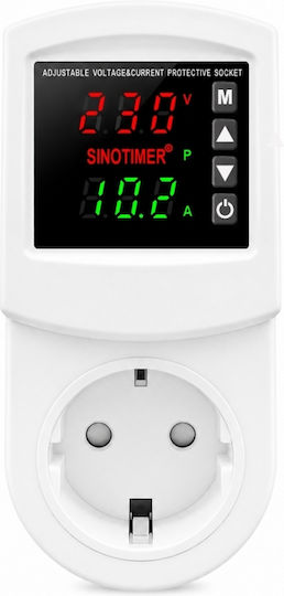 Sinotimer Monitor de tensiune monofazat priză digital 16A