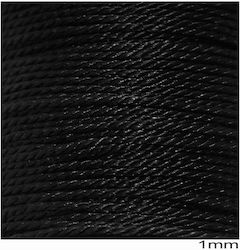 Κορδόνι Συνθετικό Στριφτό 1mm 227100531 Μαυρο 10 Μετρα