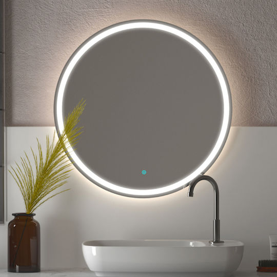 Albus Στρογγυλός Led Αφής 80x80cm