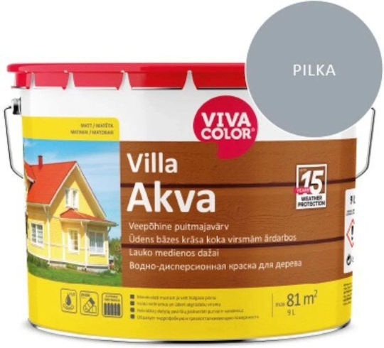 VivaColor Innen- und Außenfarben für Häuser Acrilyc Aquarell für Äußeres Verwendung L Grau 7040 9lt