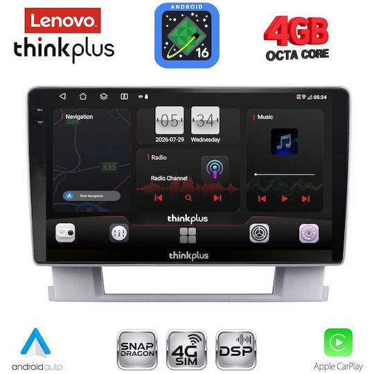 Lenovo Автомобилна Аудио Система за Opel Astra 2010-2016 (Bluetooth/USB/Вграден Wi-Fi/GPS/Apple CarPlay/Android Auto) с Touch Screen 9"