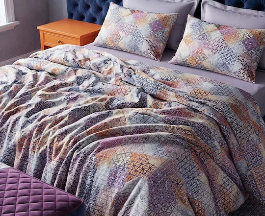 MayHome Cotton Duvet Cover Set 160x240cm Single With Pillowcase Geometric