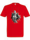 T-shirt Унисекс Ghost On Swing Cute Halloween Ghost Червен