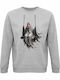 Sweatshirt Organic Unisex " Ghost On Swing Cute Halloween Ghost " Grey Melange