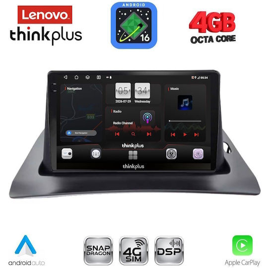 Lenovo Автомобилна Аудио Система за Renault Kangoo 2010-2021 (Bluetooth/USB/Вграден Wi-Fi/GPS/Apple CarPlay/Android Auto) с Touch Screen 9"