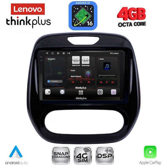 Lenovo Автомобилна Аудио Система за Renault Captur 2013-2019 Bluetooth USB Вграден Wi-Fi GPS Apple CarPlay Android Auto с Touch Screen 9"