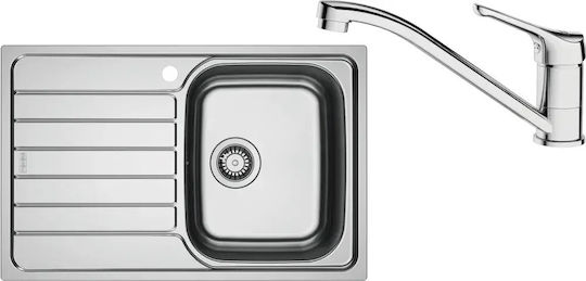 Franke Chiuvetă De Bucătărie Drop-In Inox Cu Robinet L78xL50cm Argintie