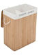 Songmics Coș de rufe Bambus 100lt cu capac 52x32x62.5cm Bej