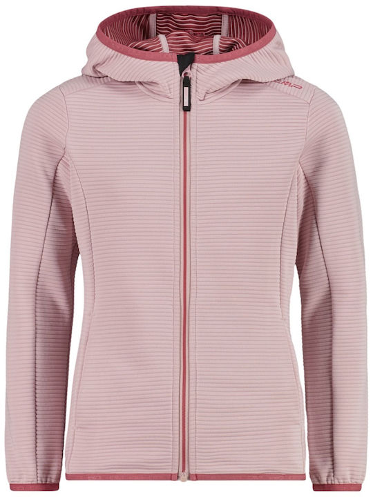 Fleece Bluză pentru copii cu glugă și buzunare Roz