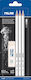 Milan Set 3 White Coal Pencils With an Eraser