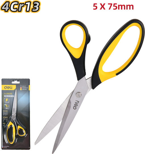 Deli Scissors With Metallic Blade Yellow 1 Piece