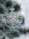 PartyDeco Illuminated Christmas Plastic Figure Transparent Flake 12x12x1cm