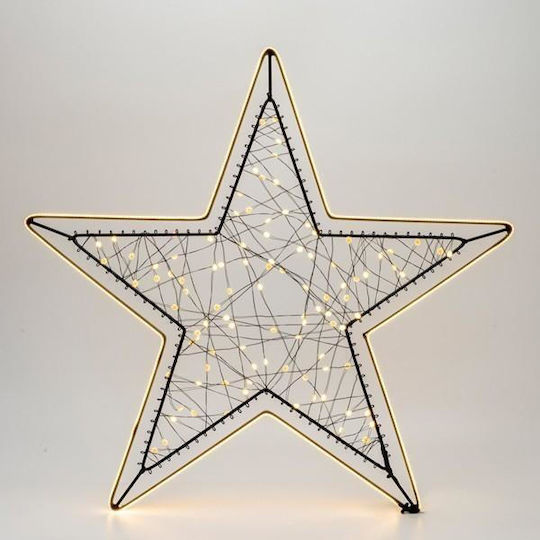 Eurolamp Stea Decorativă De Crăciun Impermeabilă Cu Lumină LED Metalică Alb Cald 45x48cm