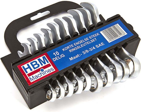 Set Chei Poligonale Germane E-extra Scurte Inch 10 Bucăți 3 8"-3 4" Hbm Machines