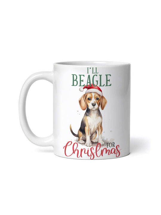 Cană Ceramica Albă De Crăciun 330ml Cu Personalizare