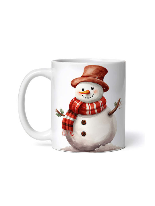 Cană Ceramică De Crăciun Oameni De Zăpadă 330ml Cu Personalizare