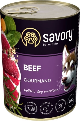 Savory Pet Nasses Hundefutter mit Rindfleisch und Kalb 400gr