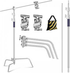 K&f Concept 3.3m Stainless Steel Heavy Duty C Stand Boom Arm Stand 126cm Holding Arm 2 Sandbags Studio Monolight Softbox Reflector Kf34.037