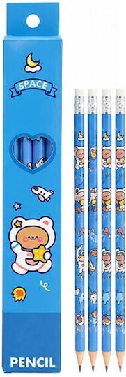 Pencil Space Creioane Set 4 Bucăți Ursuleț Alb Astronaut