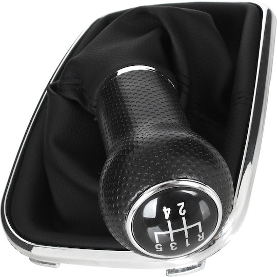 Vw Golf Iv 98-05 Black Gear Shift Knob + Gaiters + Chrome Frame