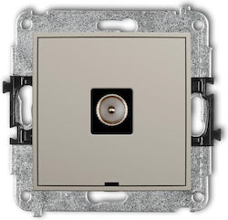 Mini Einzelne TV-Antennensteckdose Mechanismus Kein Beschreibungsfeld Taupe 60mgtvbo-1