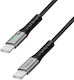 LogiLink LED Geflochtenes USB 3.2 Kabel USB-C männlich - USB-C 240W PD Schwarz 1m CU0442