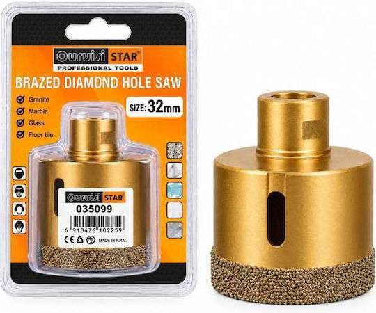 Uruisi Star Diamantkronen-Gewindeschneiden CT2498 Trockenschnitt mit Durchmesser von 32mm bis 38mm für Rasen