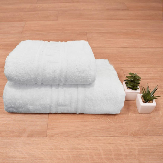 Hotel Bathroom Towel 140x70cm White Meander