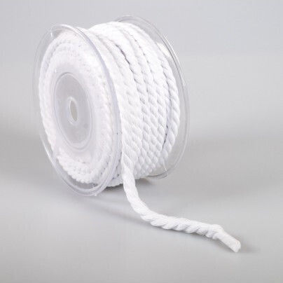 Șiret Rotund Mat Tricolor 6mm Alb